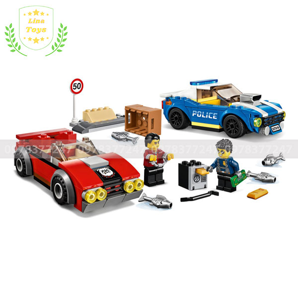 Lego cảnh sát truy đuổi tội phạm trên cao tốc