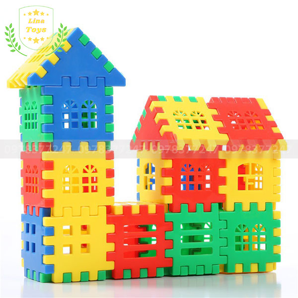 Đồ chơi lắp ráp ngôi nhà 3D bằng nhựa Bricks Set