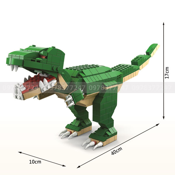 Kích thước lego khủng long bạo chúa